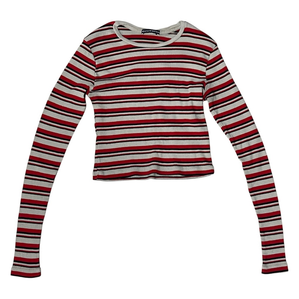 Brandy Melville Striped Long Sleeve Crop Top